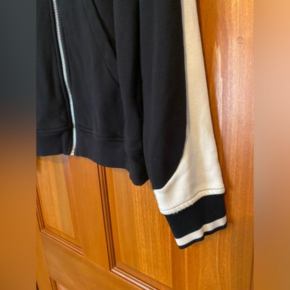 Lauren Ralph Lauren Track Jacket Women’s Medium Full Zip Black White Cotton - Picture 3 of 11